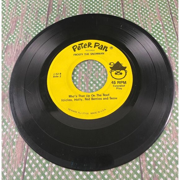 Vintage "Frosty The Snowman" 45 RPM Vinyl Record With Cover Peter Pan Records - Picture 4 of 4